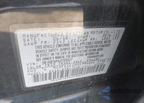 2018 Nissan Sentra S из США, поврежденный, VIN 3N1AB7AP4JY326977